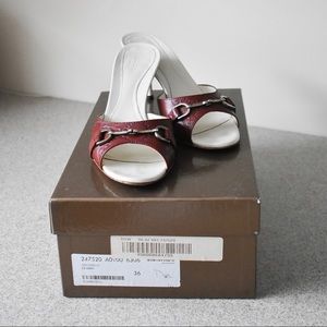 Gucci Guccissima Sandals with Horsebit, Dark Berry